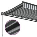 vidaXL Ručne zaťahovacia markíza antracit a biela 500x350 cm