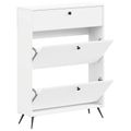 vidaXL Skriňa na topánky BREDA 78 x 24 x 103 cm Kompozitné drevo Biela
