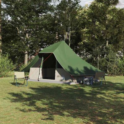 vidaXL Tipi stan so strechou Zelená 364 x 281 x 257 cm taft