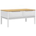 vidaXL Konferenčný stolík FLORO biely 99x55,5x45 cm masívna borovica