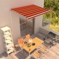 vidaXL Manuálna zaťahovacia markíza oranžová a hnedá 350x250 cm