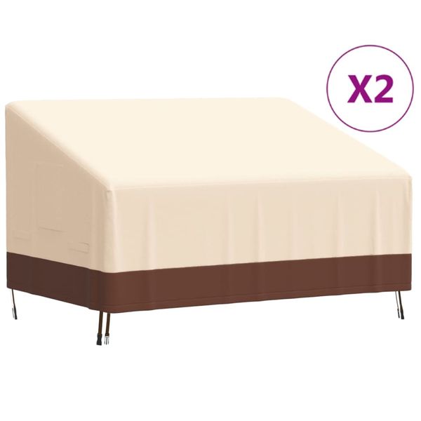 vidaXL Obaly na 2-sedad. lavice 2 ks 137x97x48/74 cm 600D oxford látka