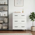 vidaXL Zásuvkový kabinet Biela 66 x 34,5 x 89,5 cm Kompozitné drevo