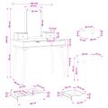 vidaXL Sada toaletného stolíka FAUSKE 5 ks Biela 100 x 50 x 143 cm
