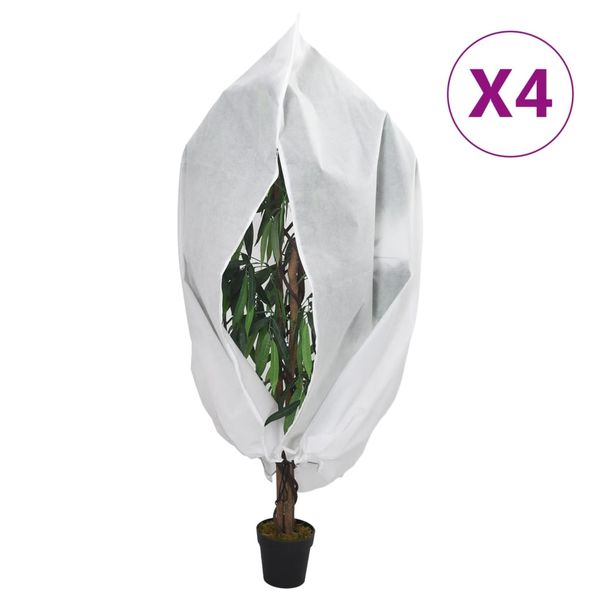vidaXL Flísové kryty na rastliny so zipsom 4 ks 70 g/m² 3,93x3,5 m