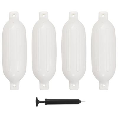 vidaXL Lodný nárazník 4 ks, biely 58,5x16,5 cm, PVC