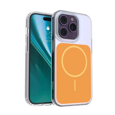 Puzdro Etteri Hidden Pearl pre iPhone 14 Pro 6,1" oranžové