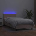 vidaXL Boxspring posteľ matrac a LED kapučínová 90x200 cm umelá koža