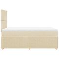 vidaXL Boxspring posteľ s matracom krémový 120x200 cm látka
