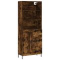 vidaXL Vysoká skrinka dymový dub 69,5x34x180 cm spracované drevo