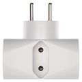 Zásuvka EMOS P0023N /16A, 3680W/ rozbočovacia 2× okrúhla + 1× plochá, biela