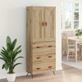 vidaXL Highboard Remeselný dub 69,5 x 34 x 180 cm Kompozitné drevo