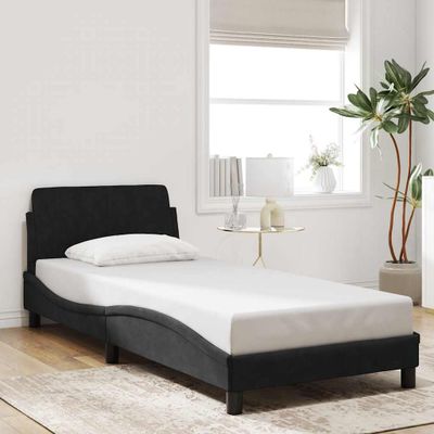 vidaXL Rám postele s čelom Dover čierny 80x200 cm zamat