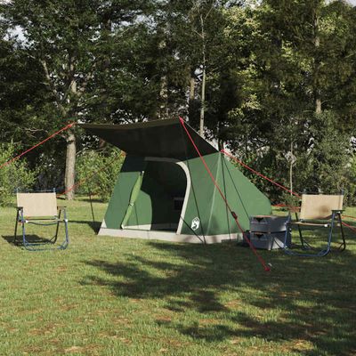 vidaXL Kempingový stan so strechou Zelená 282 x 225 x 154 cm taft