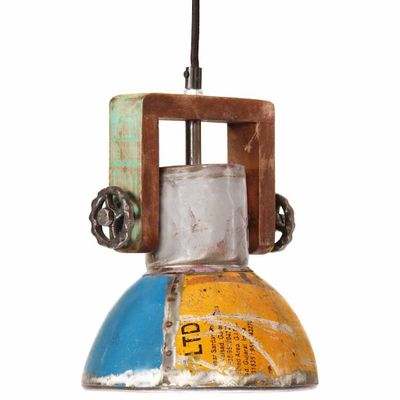 vidaXL Industriálna okrúhla závesná lampa 25 W farebná 19 cm E27