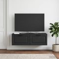 vidaXL Nástenná TV skrinka Čierna 98 x 31 x 30 cm Kompozitné drevo