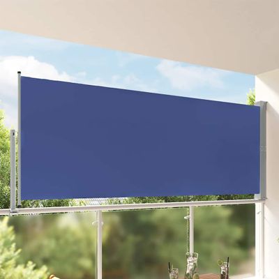 vidaXL Zaťahovacia bočná markíza na terasu 140x300 cm, modrá