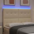 vidaXL LED hlavová doska s LED pásikmi Krémová 160 cm látka