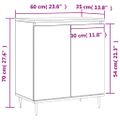 vidaXL Komoda dymový dub 60x35x70 cm spracované drevo