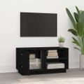 vidaXL TV skrinka čierna 80x35x40,5 cm masívna borovica