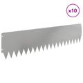 vidaXL Obrubník trávnika 10 ks 103 x 25 cm Oceľ Strieborná