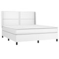 vidaXL Boxspring posteľ s matracom biela 160x200 cm umelá koža