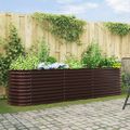 vidaXL Zvýšený záhon Hnedá 320 x 80 x 81 cm Oceľ
