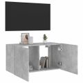vidaXL TV nástenná skrinka s LED svetlami betónovo sivá 80x35x41 cm