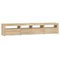 vidaXL TV skrinka s LED svetlami dub sonoma 210 x 35 x 40 cm