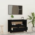 vidaXL TV skrinka čierna 79x35x52 cm masívna borovica