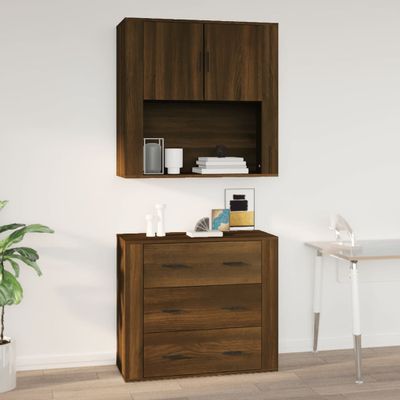 vidaXL Nástenná skrinka hnedý dub 80x33x80 cm spracované drevo