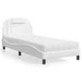 vidaXL Posteľ Viana s matracom biela 80x200 cm umelá koža