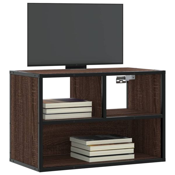 vidaXL TV skrinka hnedý dub 60x31x39,5 cm kompozitné drevo a kov