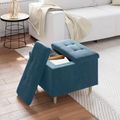 vidaXL Ottoman s Úložným Priestorom Modrá 60 x 60 x 45 cm Zamat