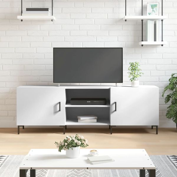 vidaXL TV skrinka biela 150x30x50 cm kompozitné drevo