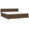 vidaXL Boxspring posteľ s matracom tmavohnedá 180x200 cm látka
