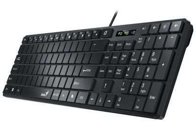 GENIUS Slimstar K500 Education/ pro výuku psaní na stroji/ Drátová/ Copilot/ USB/ černá/ layout bez písmen GENIUS Slimstar K500 Education/ Drátová/ Copilot/ USB/ cerná