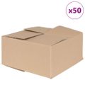 vidaXL Skladací box s úložiskom 50 ks Prírodná 30 x 30 x 15 cm Kartón