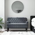 vidaXL Lavička s operadlom tmavosivá 119,5x64,5x75 cm zamat