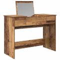vidaXL Kozmetický stôl so zásuvkou Staré drevo 100 x 45 x 76 cm