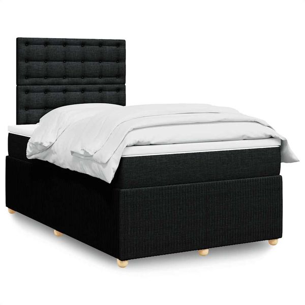 vidaXL Boxspring posteľ s matracom čierna 120x190 cm látka