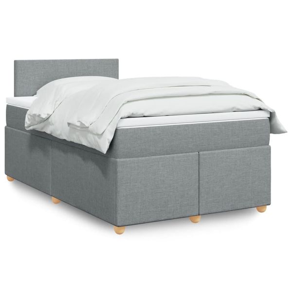 vidaXL Boxspring posteľ s matracom bledosivá 120x200 cm látka