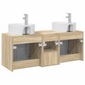 vidaXL Set kabinetov do kúpeľne 3 ks Dub sonoma 49,5 x 44,5 x 65 cm