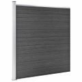 vidaXL Sada plotových panelov WPC 965x(105-186) cm čierna
