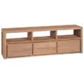 vidaXL TV stolík z teakového dreva s prírodným zakončením 120x30x40 cm