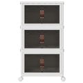 vidaXL stohovateľný úložný box kolesami 3vrstvový 28 L 48,5x29,5x86 cm