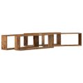 vidaXL Stenné police 4 ks Staré drevo 80 x 15 x 26 cm Kompozitné drevo