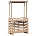 vidaXL Vonkajší barový stôl so strechou 112,5x57x195,5cm masívne drevo