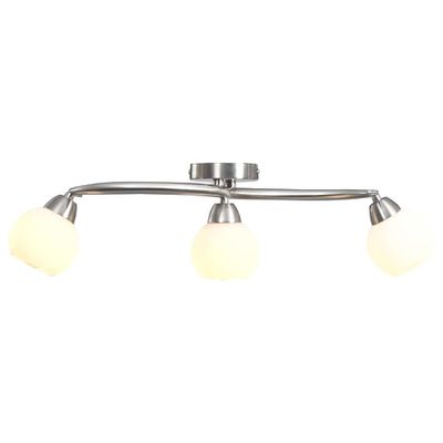 vidaXL Stropná lampa+keramické tienidlá na 3 žiarovky E14, biela guľa