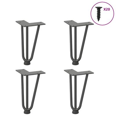 vidaXL Nohy do vlasov pre konferenčný stolík 4 ks, antracitové, 20 cm, masívna oceľ